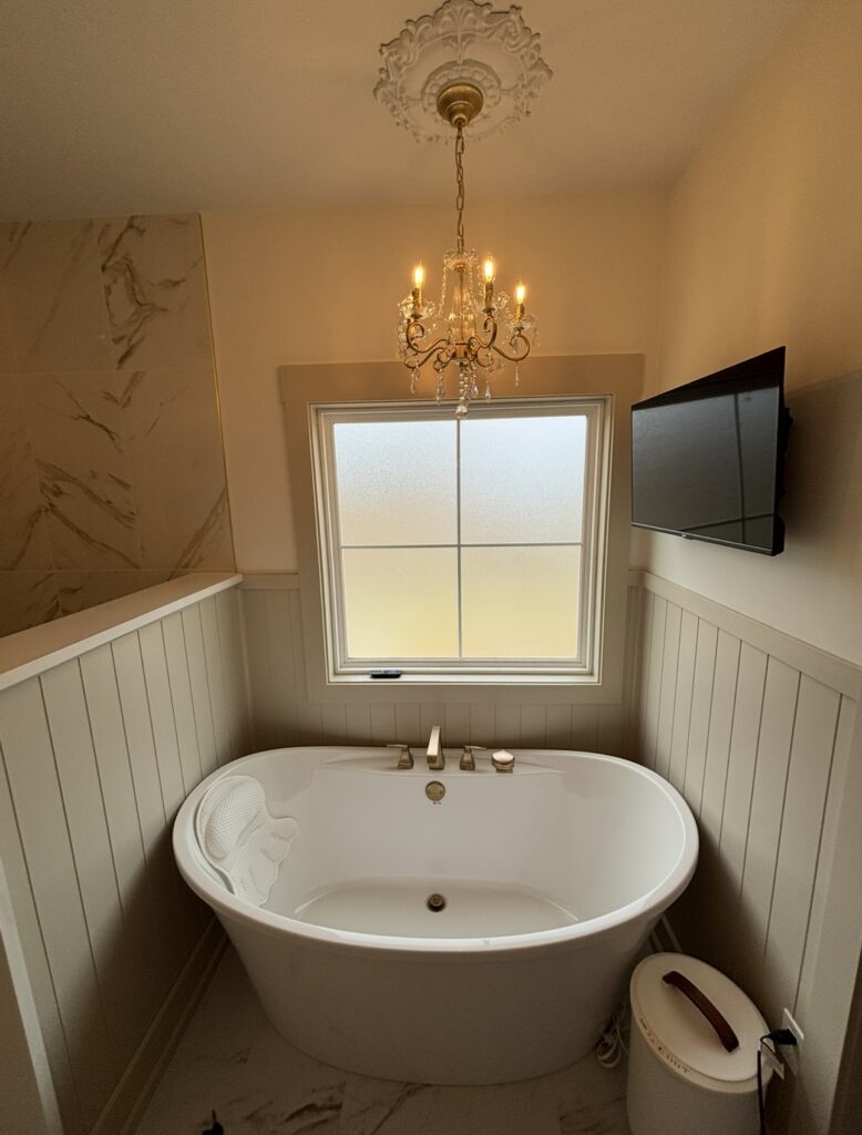 Bathroom Renovation and Shower Tiling in Muscle Shoals — chandelier installation